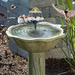 Solar Tiered Bird Bath