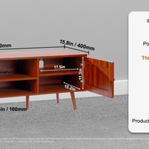 Mid-Century Rattan TV Stand