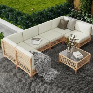 Boho Wicker Patio Sectional